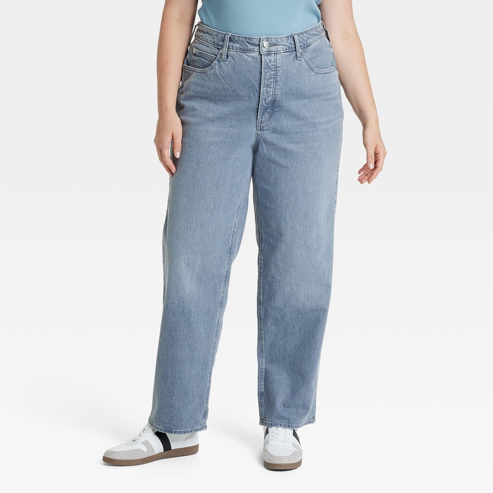 High-Rise Straight Ankle Jeans - Gray 17